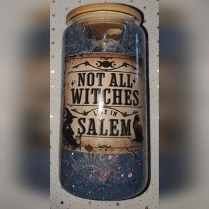 Hand pressed 20oz snow globe glass cup